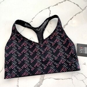 Black Pink VSX Logo RacerBack Player Sports Bra